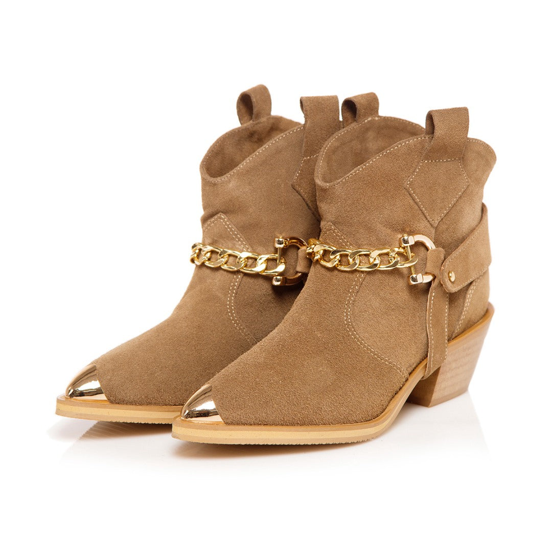 Ciocate / Botine Dama Din Piele Intoarsa Amber Sand