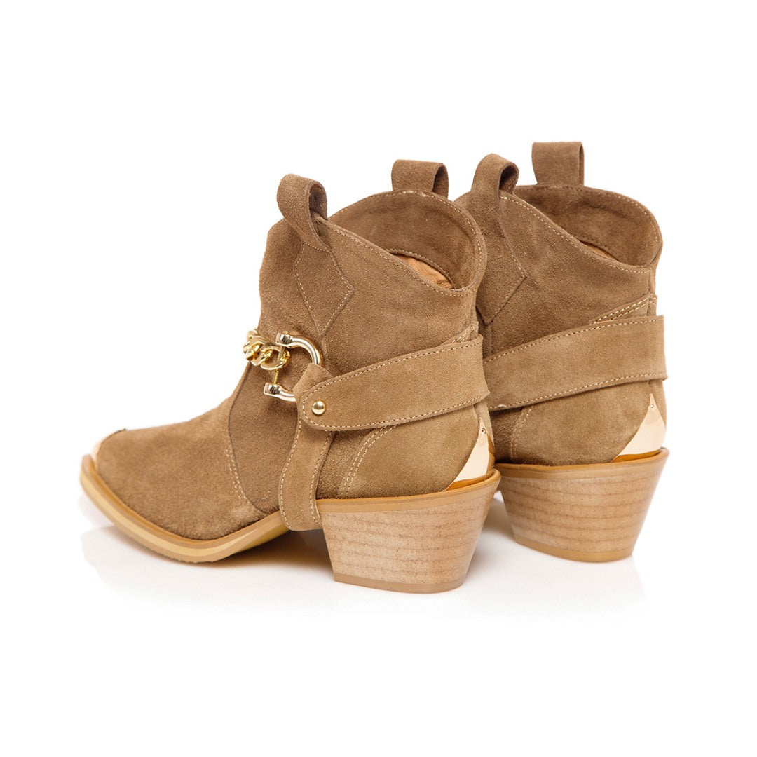 Ciocate / Botine Dama Din Piele Intoarsa Amber Sand