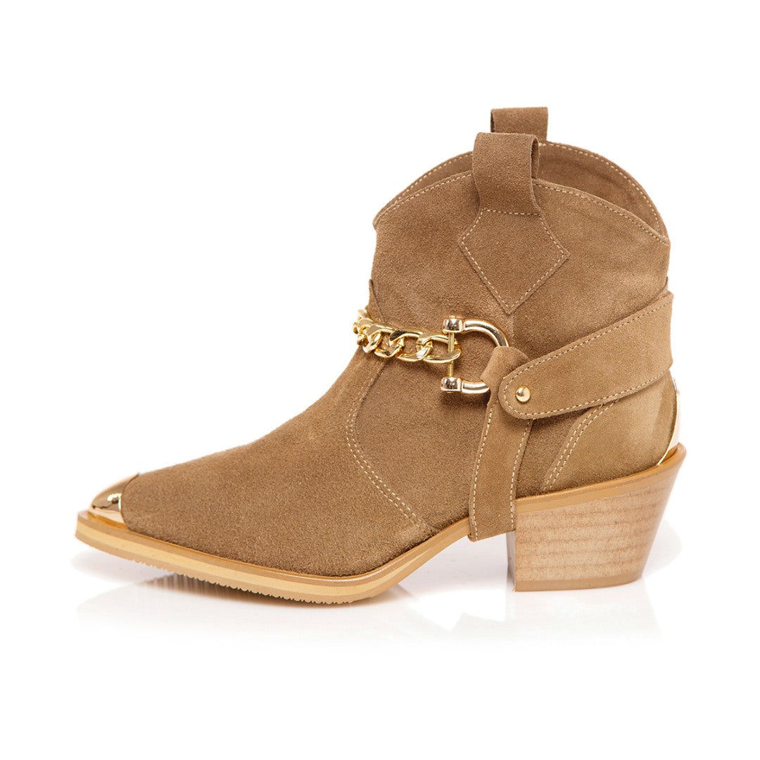Ciocate / Botine Dama Din Piele Intoarsa Amber Sand