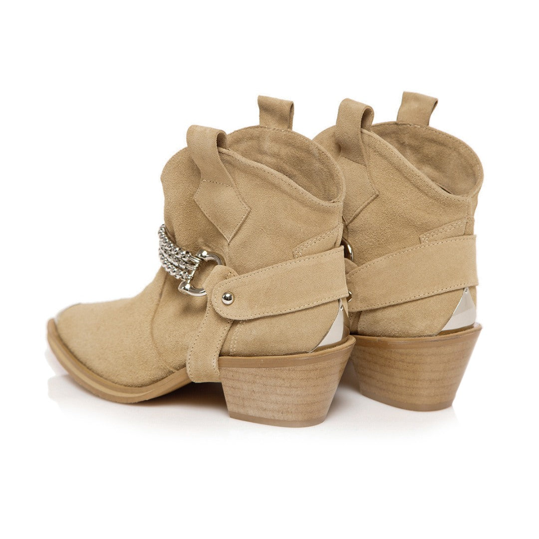 Ciocate / Botine Dama Din Piele Intoarsa Amber Sand