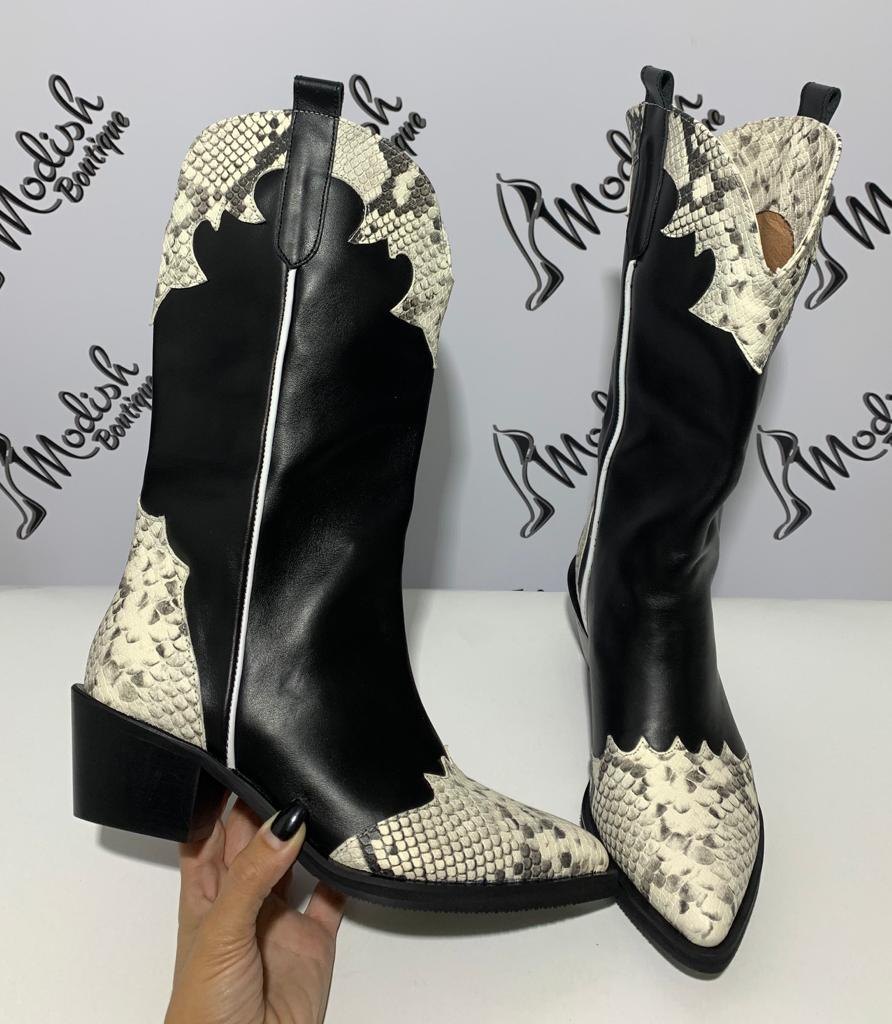 Ciocate din piele box si piele cu imprimeu Duo Medium