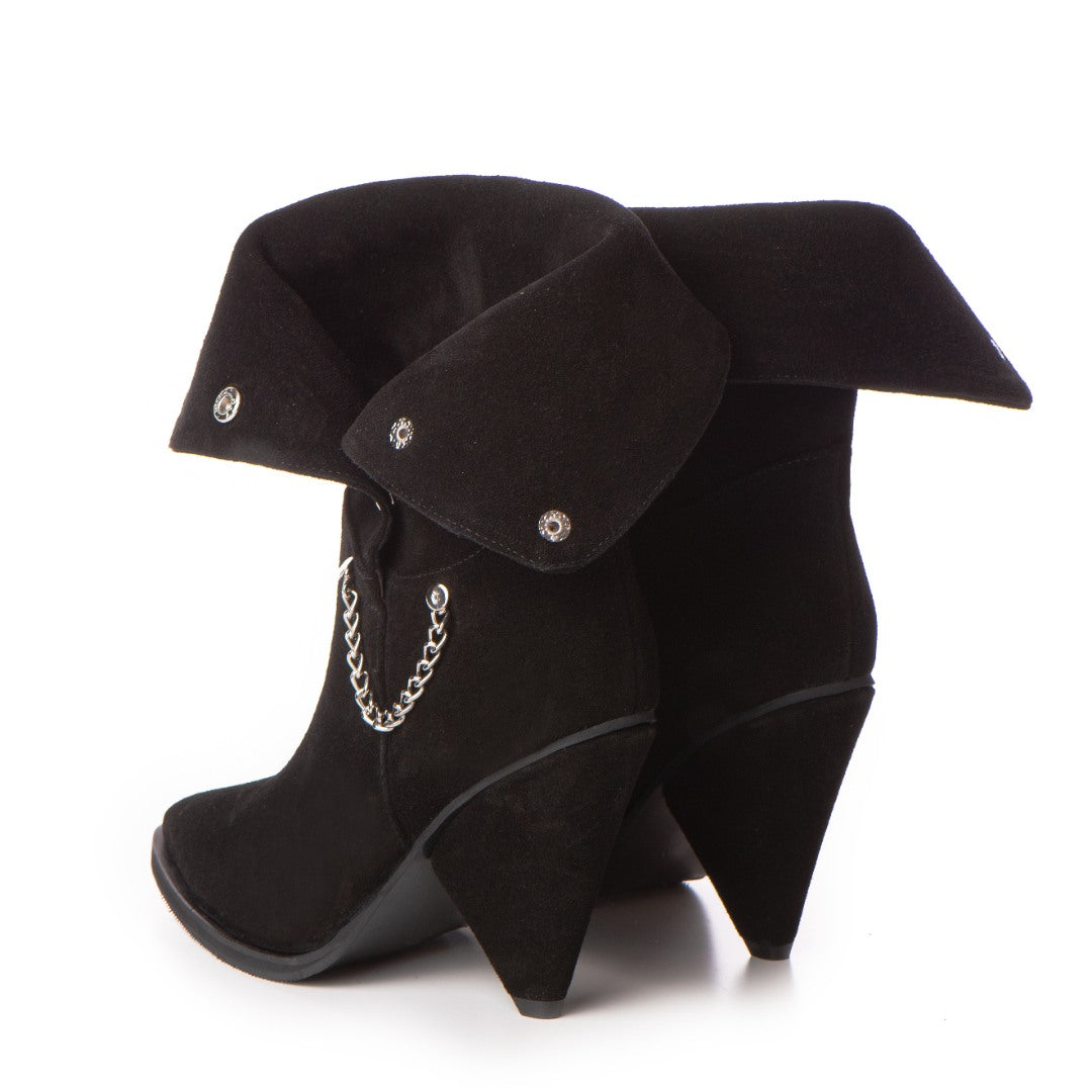Ciocate dama Clare Black din piele naturala intoarsa