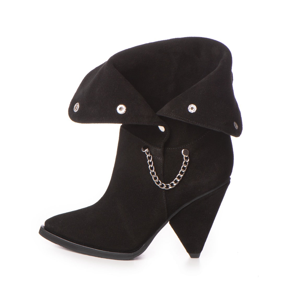 Ciocate dama Clare Black din piele naturala intoarsa