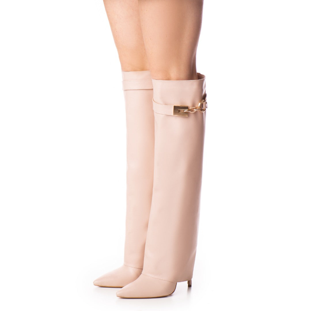 Cizme din Piele Karma Nude