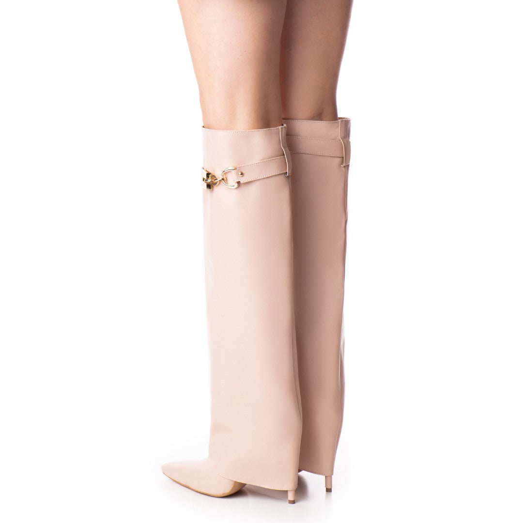 Cizme din Piele Karma Nude