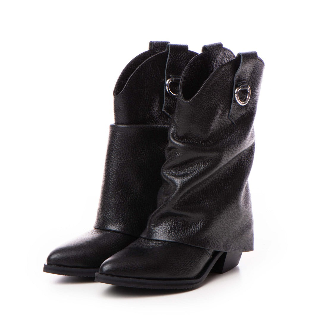 Ciocate din piele cu fermoar metalic Black Quinn
