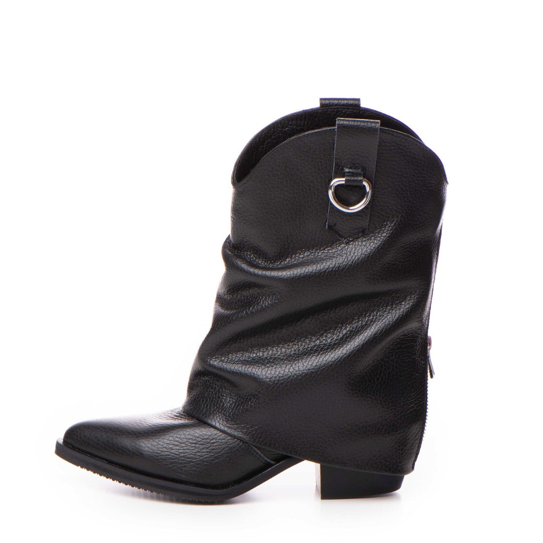 Ciocate din piele cu fermoar metalic Black Quinn