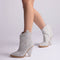 Ciocate / Botine Dama Albe din Piele Intoarsa Aki White Bride