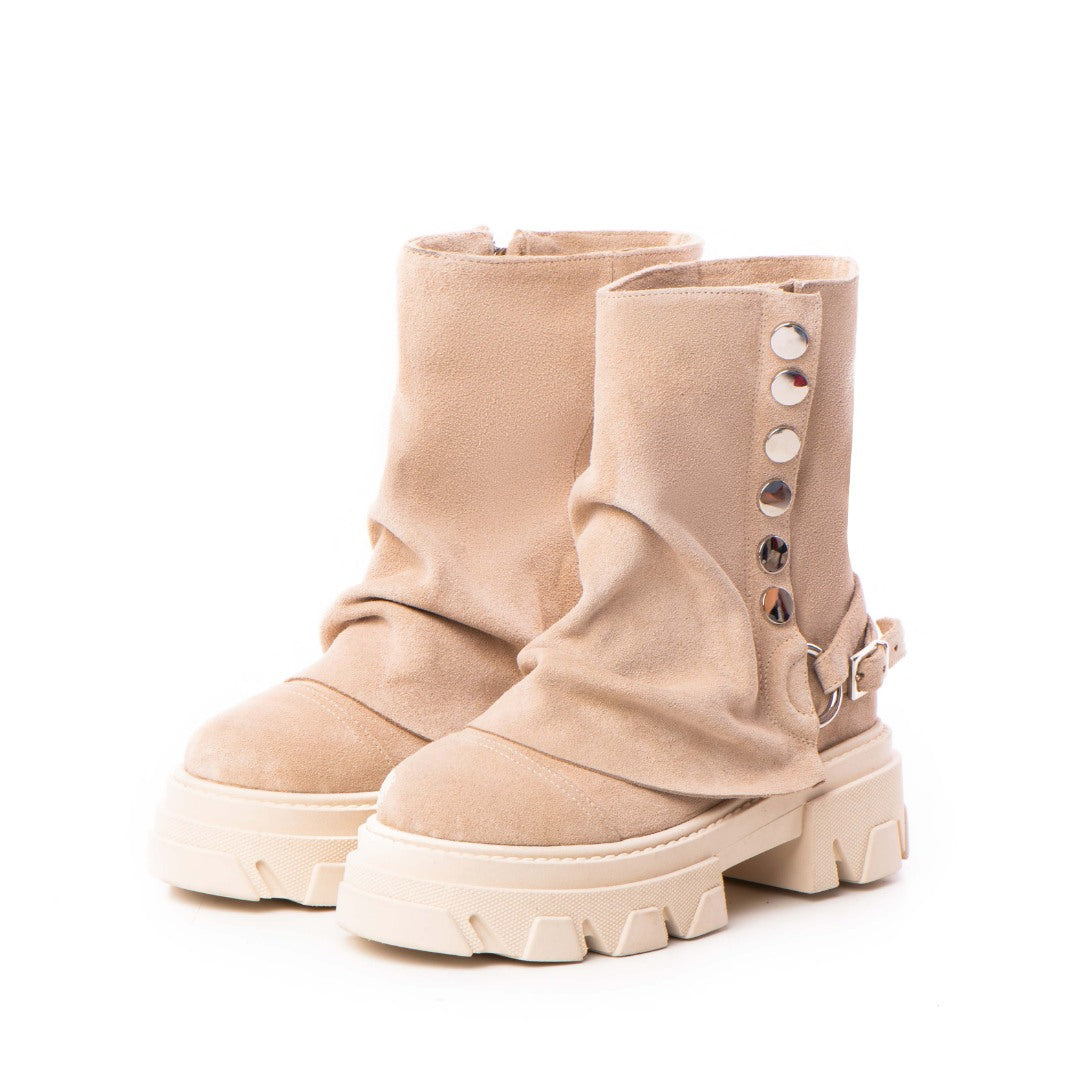 Bocanci Dama Supreme Sand din piele naturala