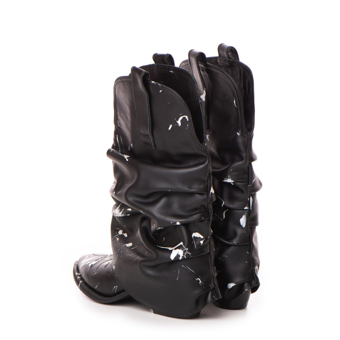 Ciocate piele naturala de dama Mini Myko Black Pictate Manual