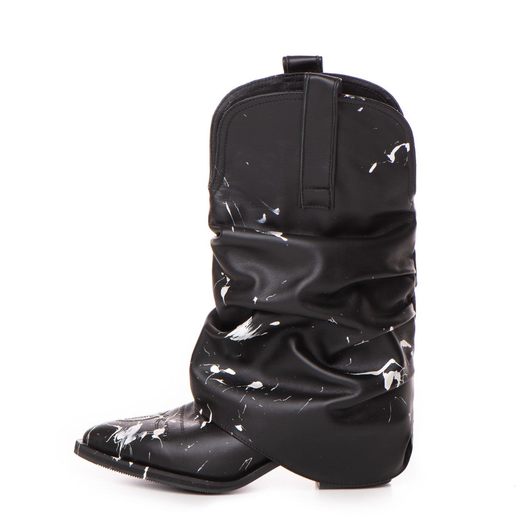 Ciocate piele naturala de dama Mini Myko Black Pictate Manual