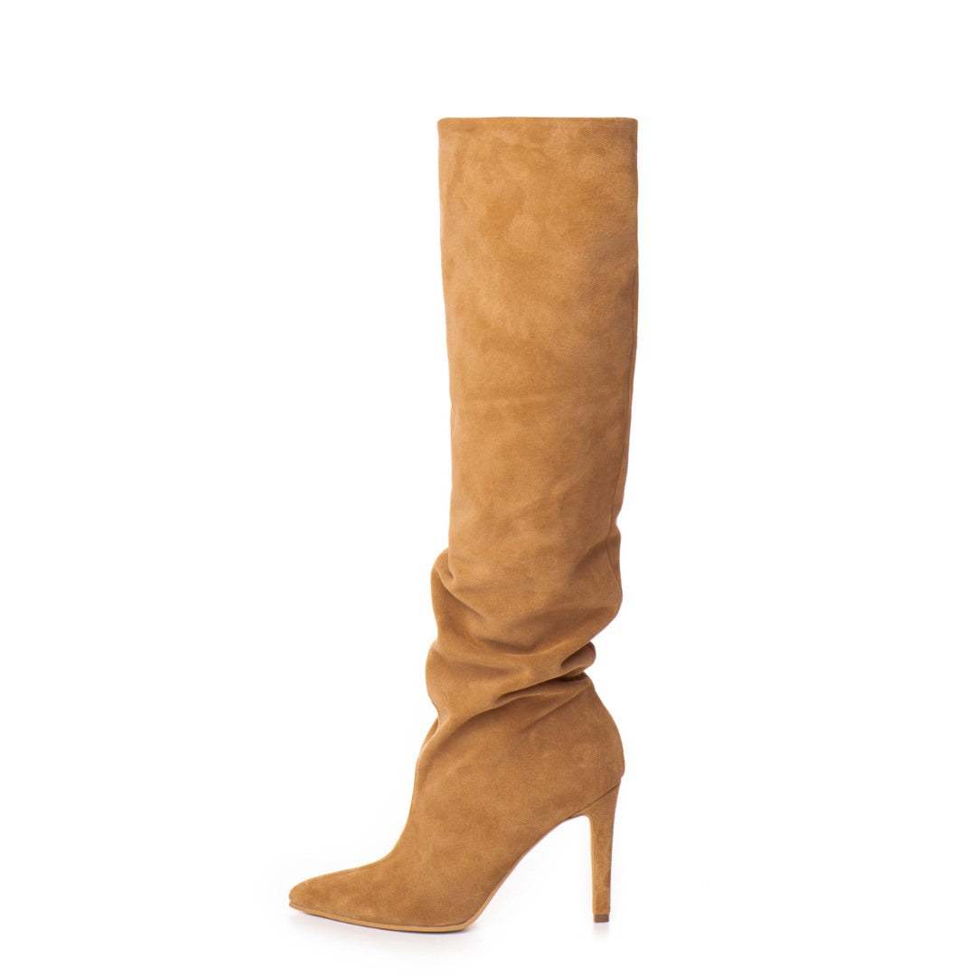 Cizme Velvet Brown din Piele Intoarsa