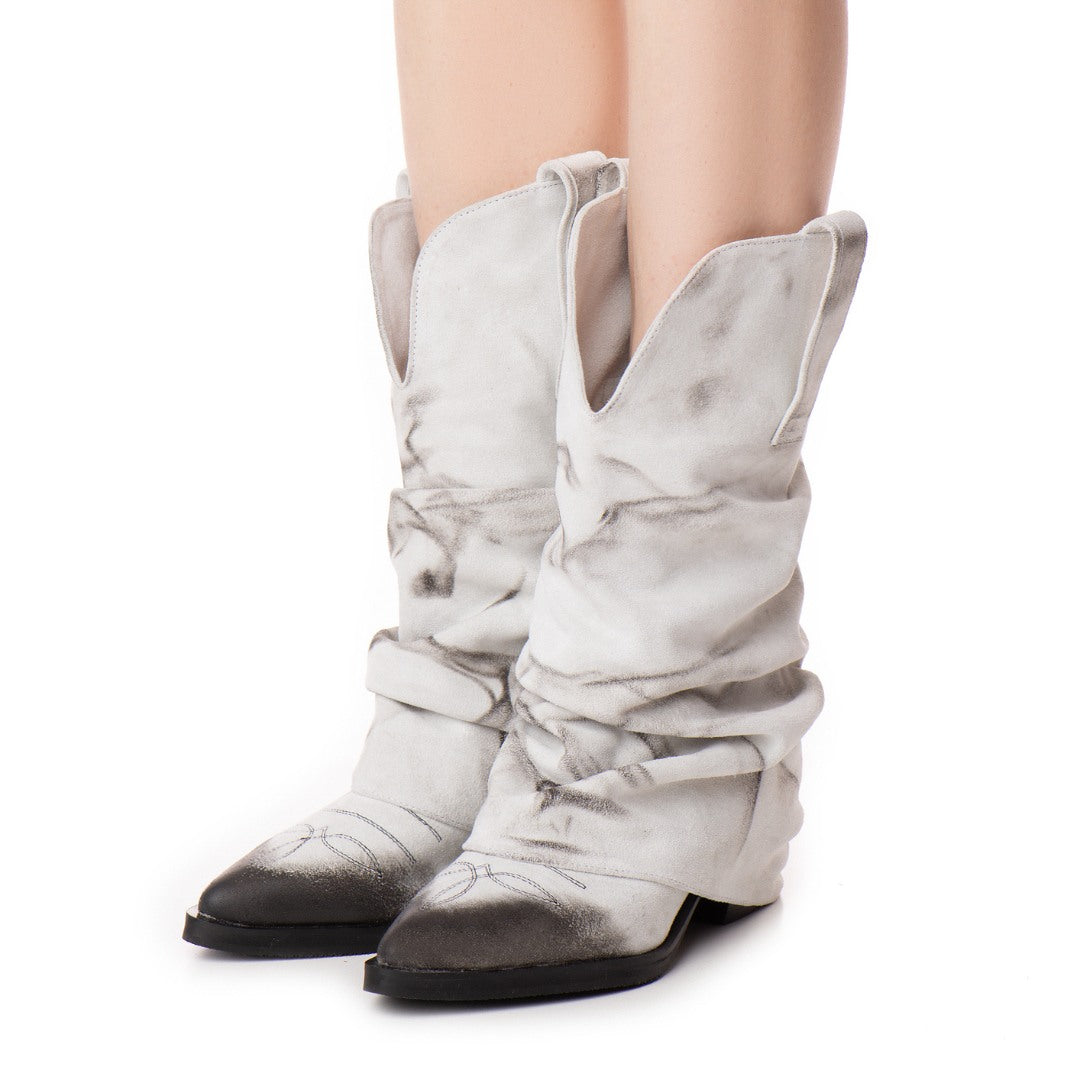 Ciocate piele intoarsa de dama Mini Myko White