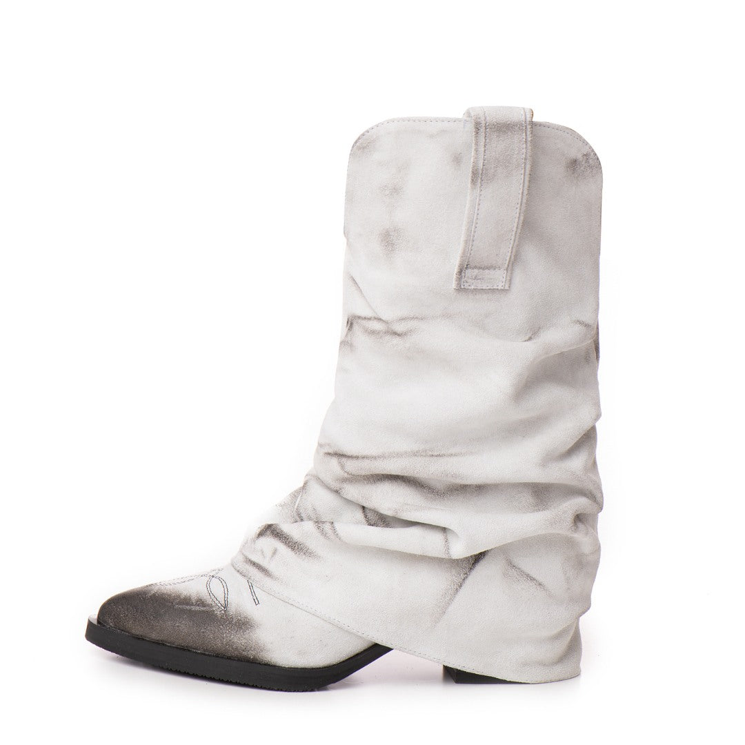 Ciocate piele intoarsa de dama Mini Myko White