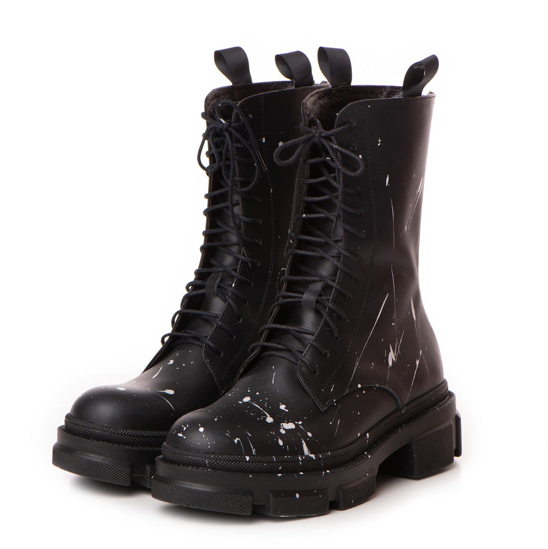 Bocanci Kira Black din piele naturala