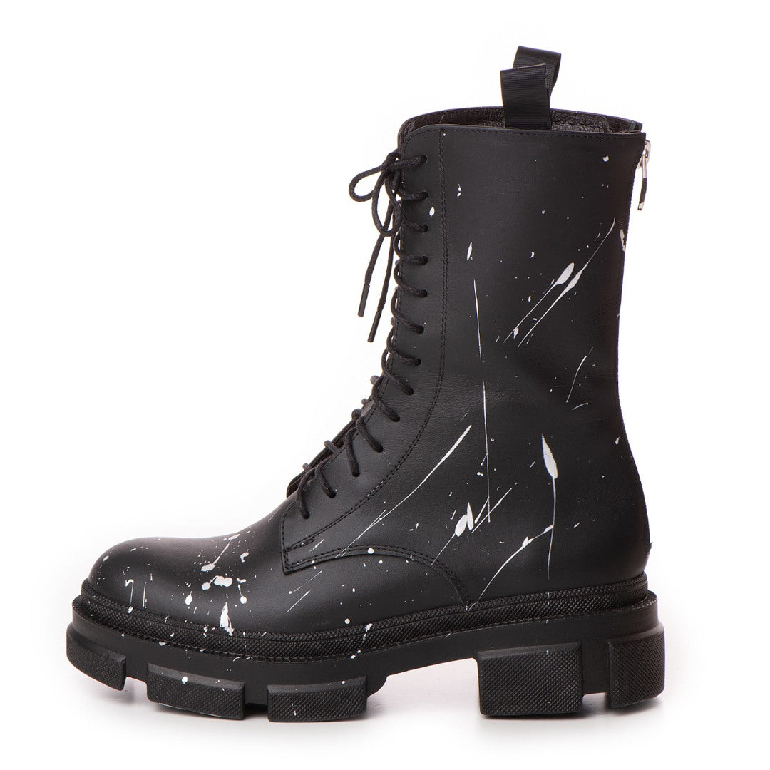 Bocanci Kira Black din piele naturala