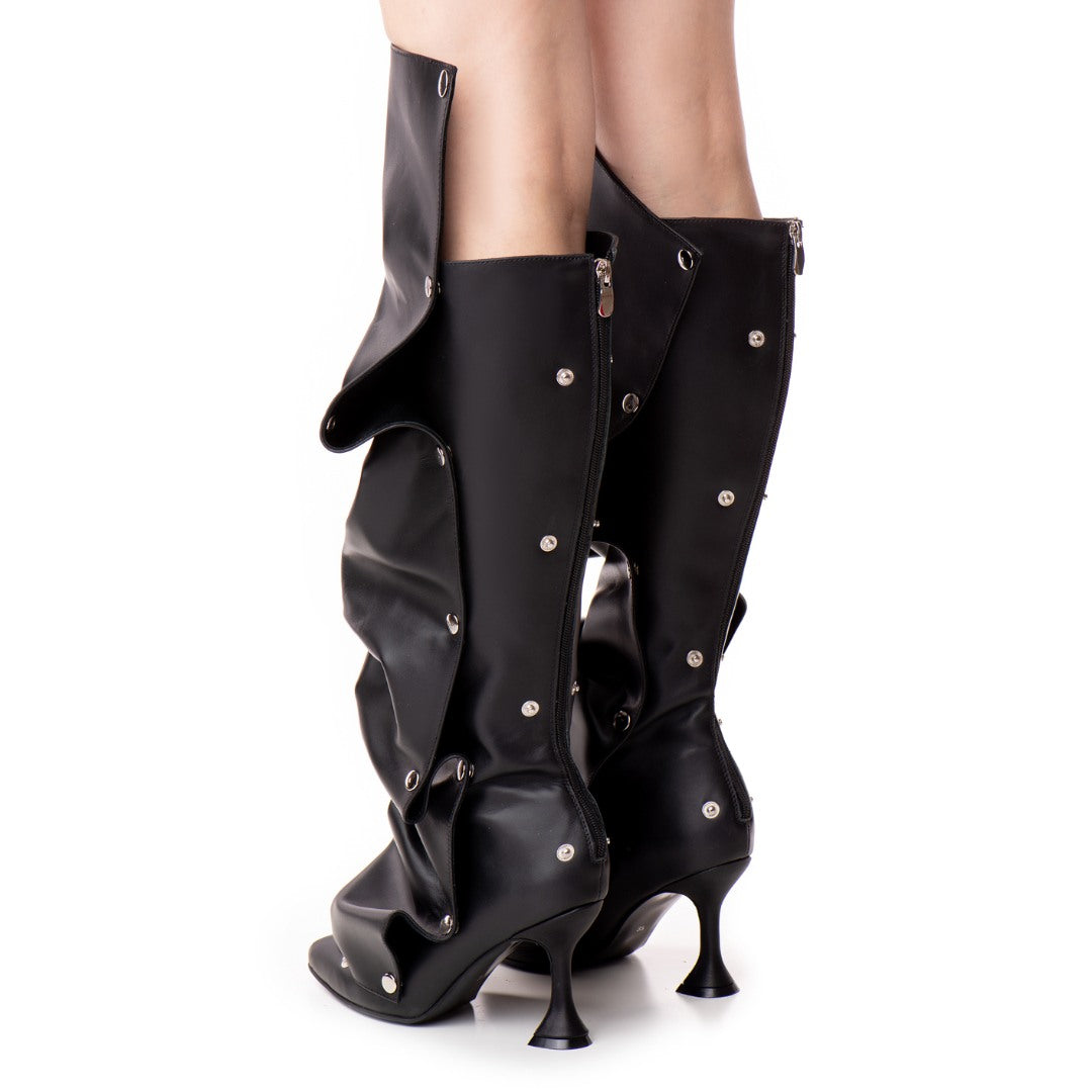 Cizme Annia Black din Piele Naturala