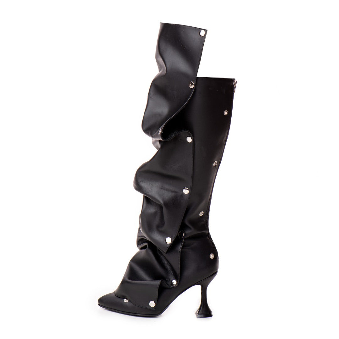 Cizme Annia Black din Piele Naturala