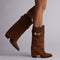 Ciocate din Piele Naturala Intoarsa Mini Karma Brown
