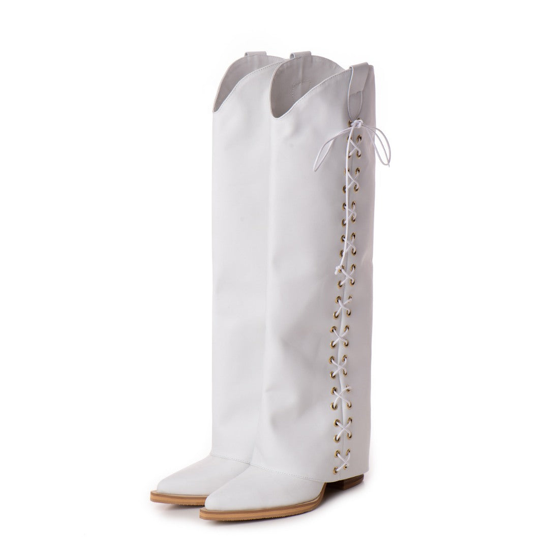 Ciocate piele naturala de dama Mahari White