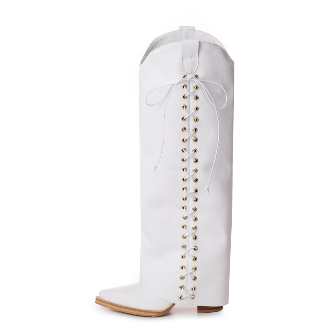 Ciocate piele naturala de dama Mahari White
