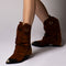 24h Ciocate din piele intoarsa cu fermoar metalic Brown Quinn