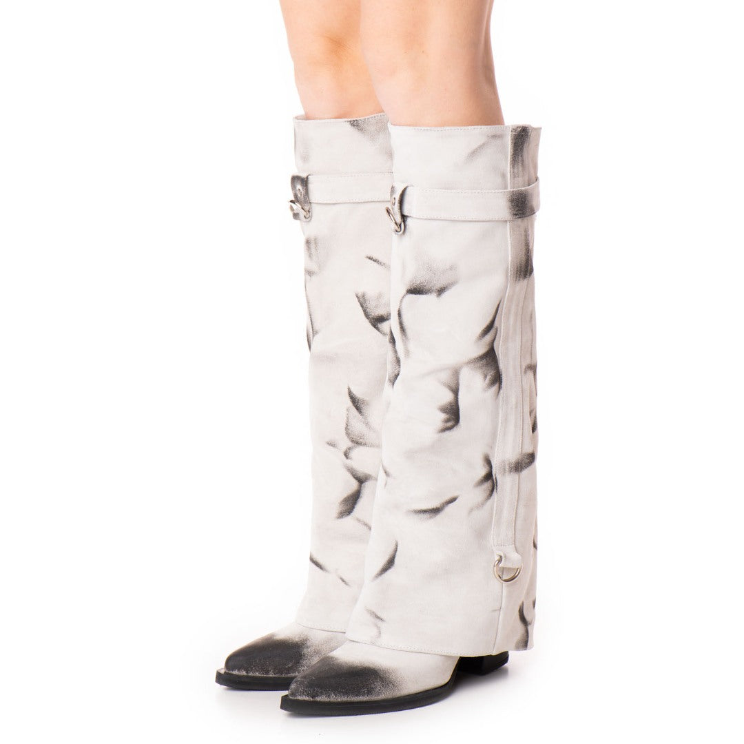 Ciocate piele intoarsa de dama Pocket White