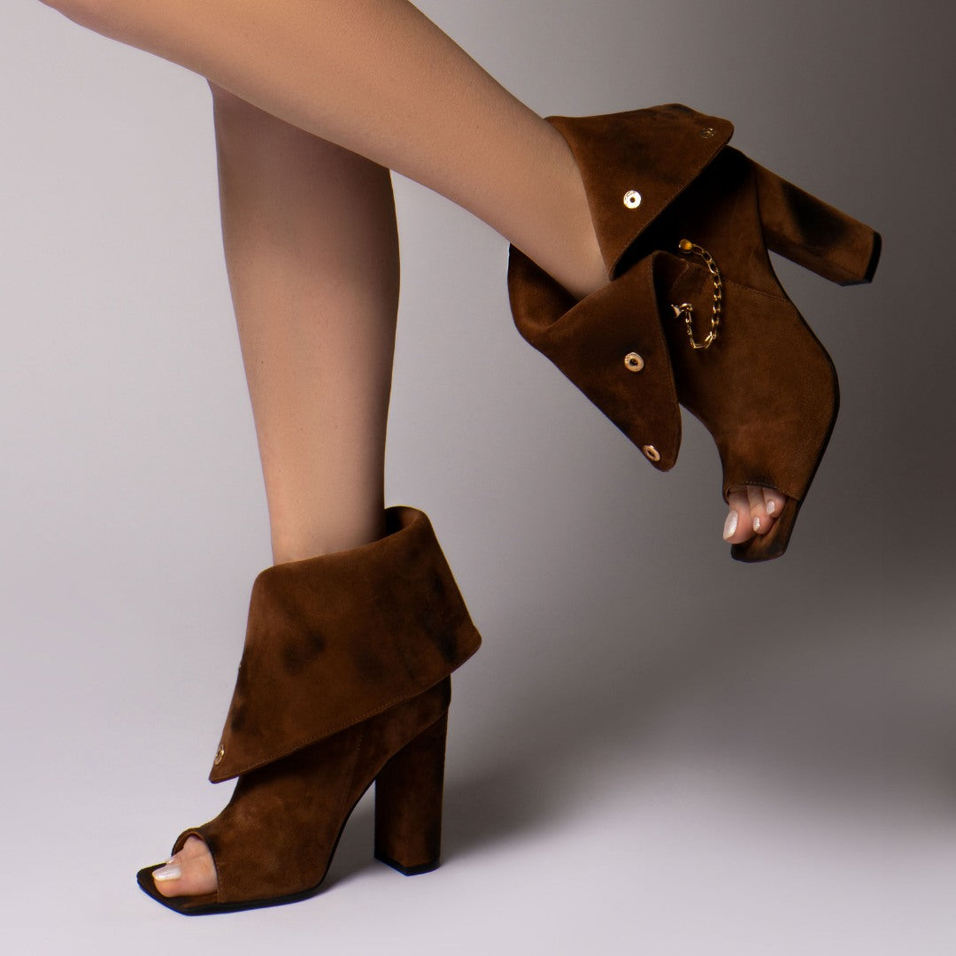Botine dama Clare din piele naturala intoarsa