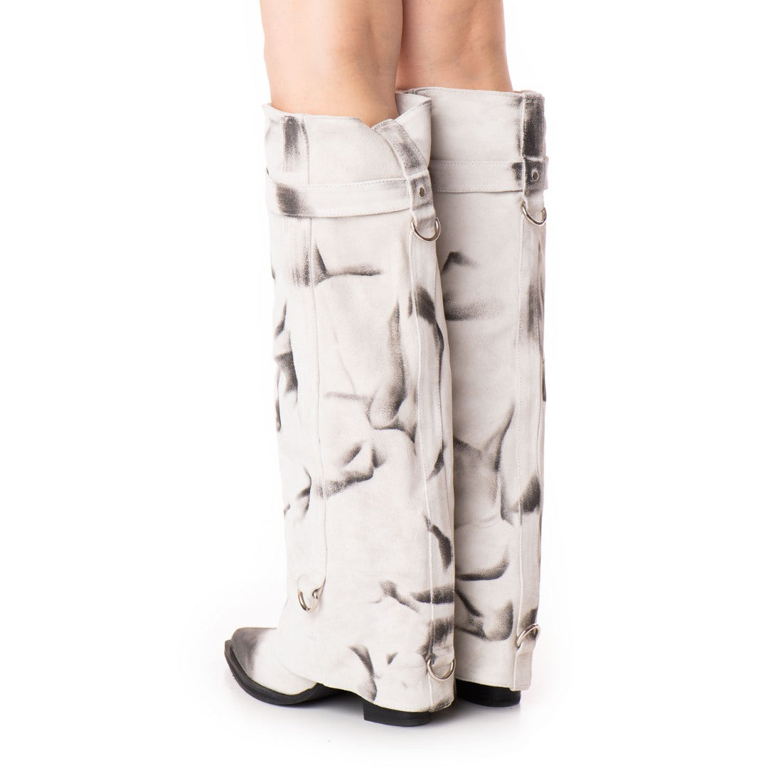 Ciocate piele intoarsa de dama Pocket White