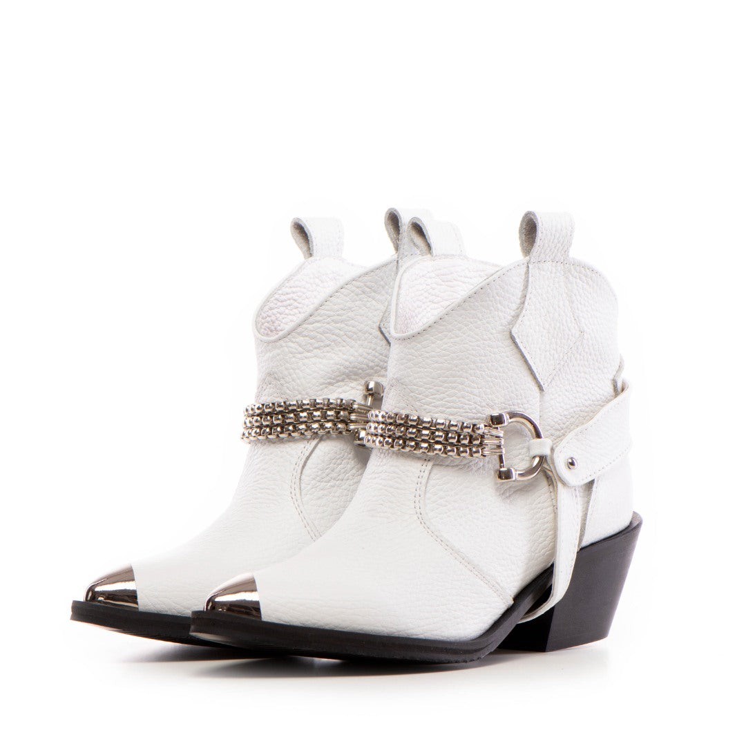 24h Ciocate / Botine Dama Din Piele Naturala Dama Amber White Bizon