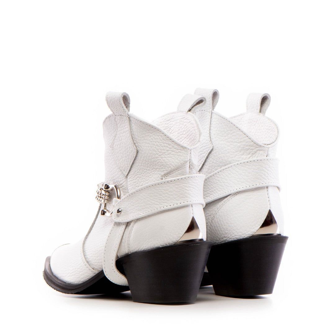 24h Ciocate / Botine Dama Din Piele Naturala Dama Amber White Bizon