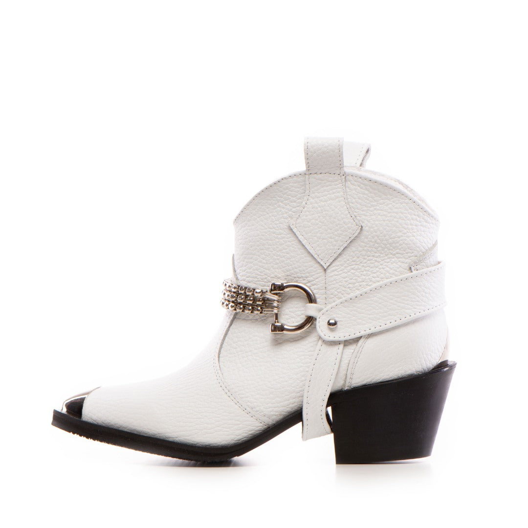 24h Ciocate / Botine Dama Din Piele Naturala Dama Amber White Bizon
