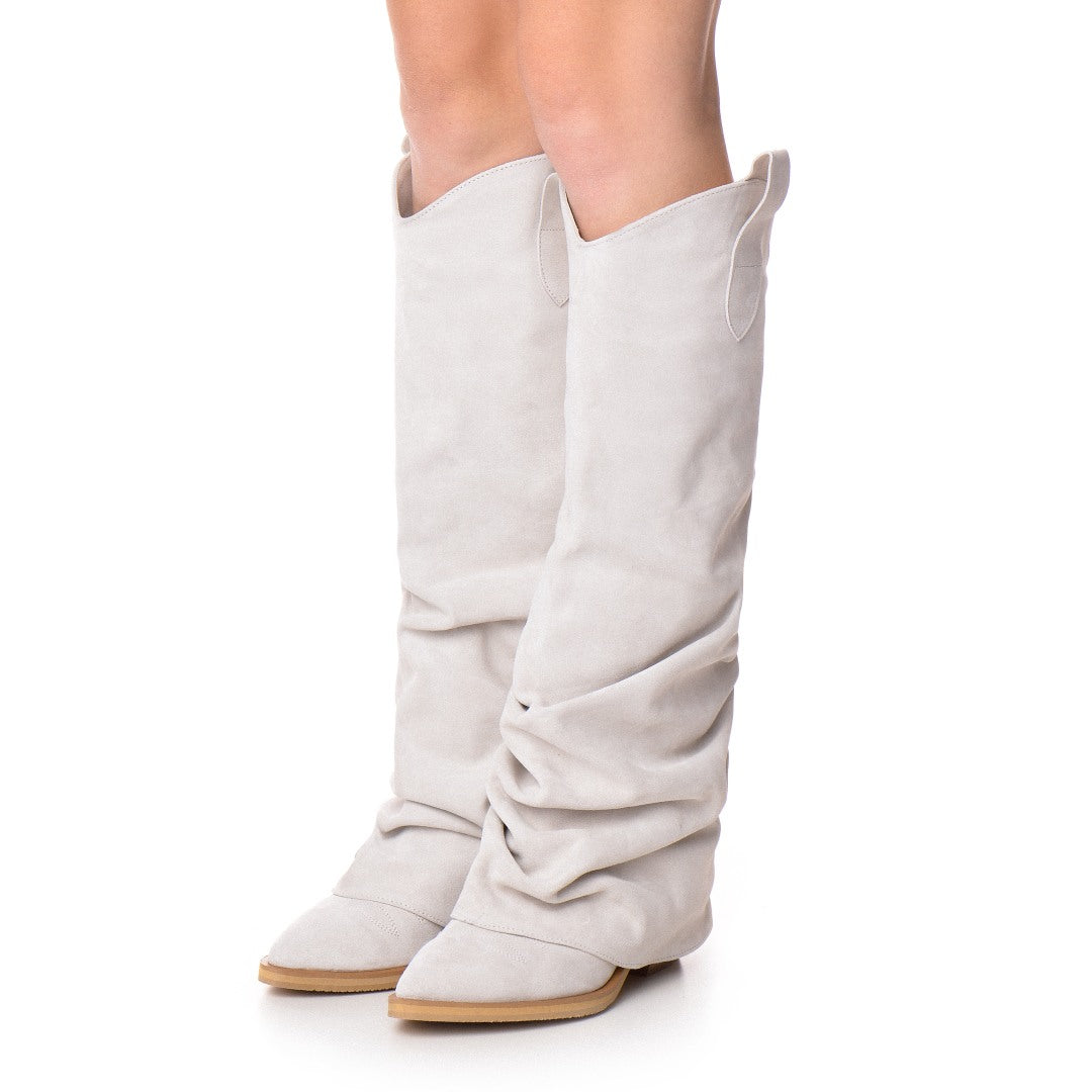 Ciocate piele intoarsa de dama Myko White Velvet
