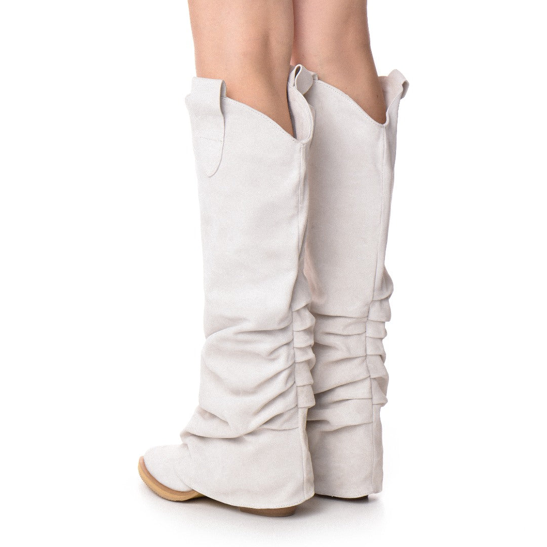 Ciocate piele intoarsa de dama Myko White Velvet