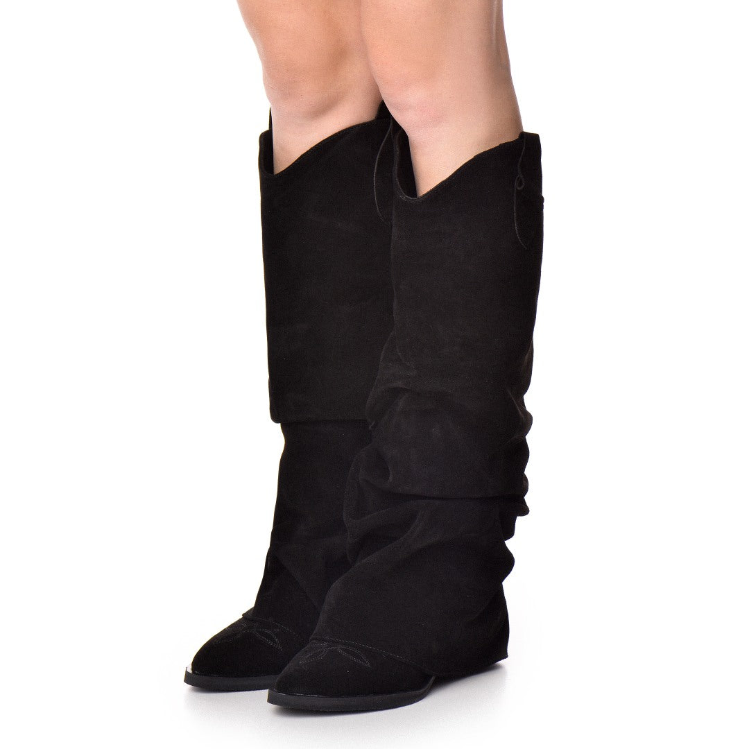 Ciocate piele intoarsa de dama Myko Black Velvet