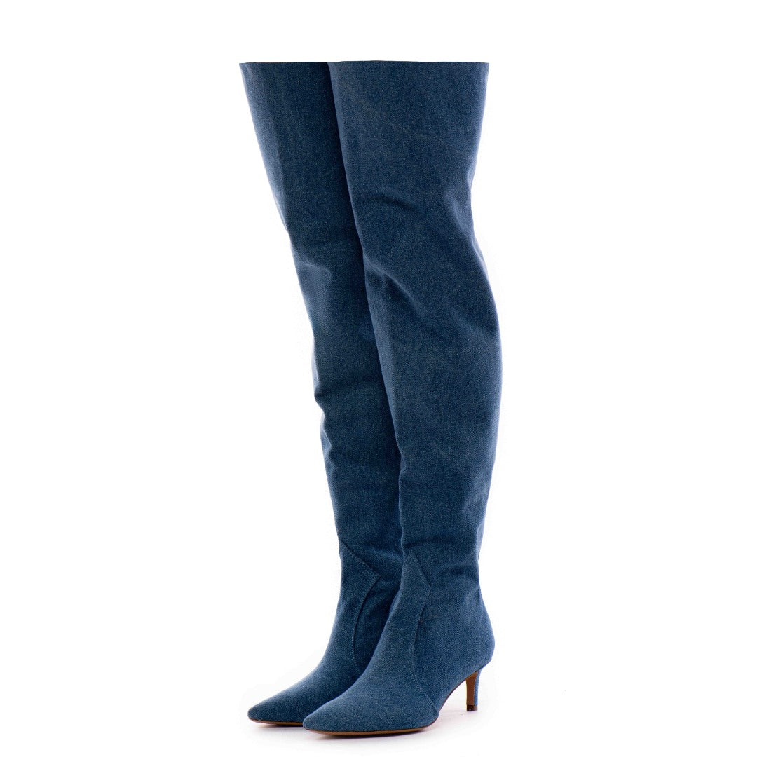 24h Cizme Dama Natasha din Denim