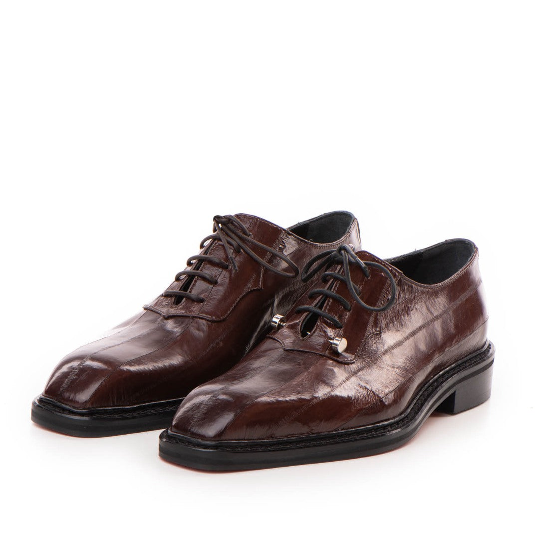 24h Pantofi de Ceremonie Piele Naturala Anghila Brown