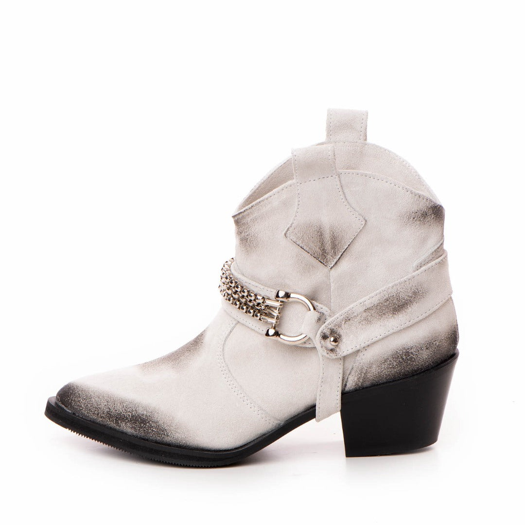 Ciocate / Botine Dama Din Piele Amber White Vintage