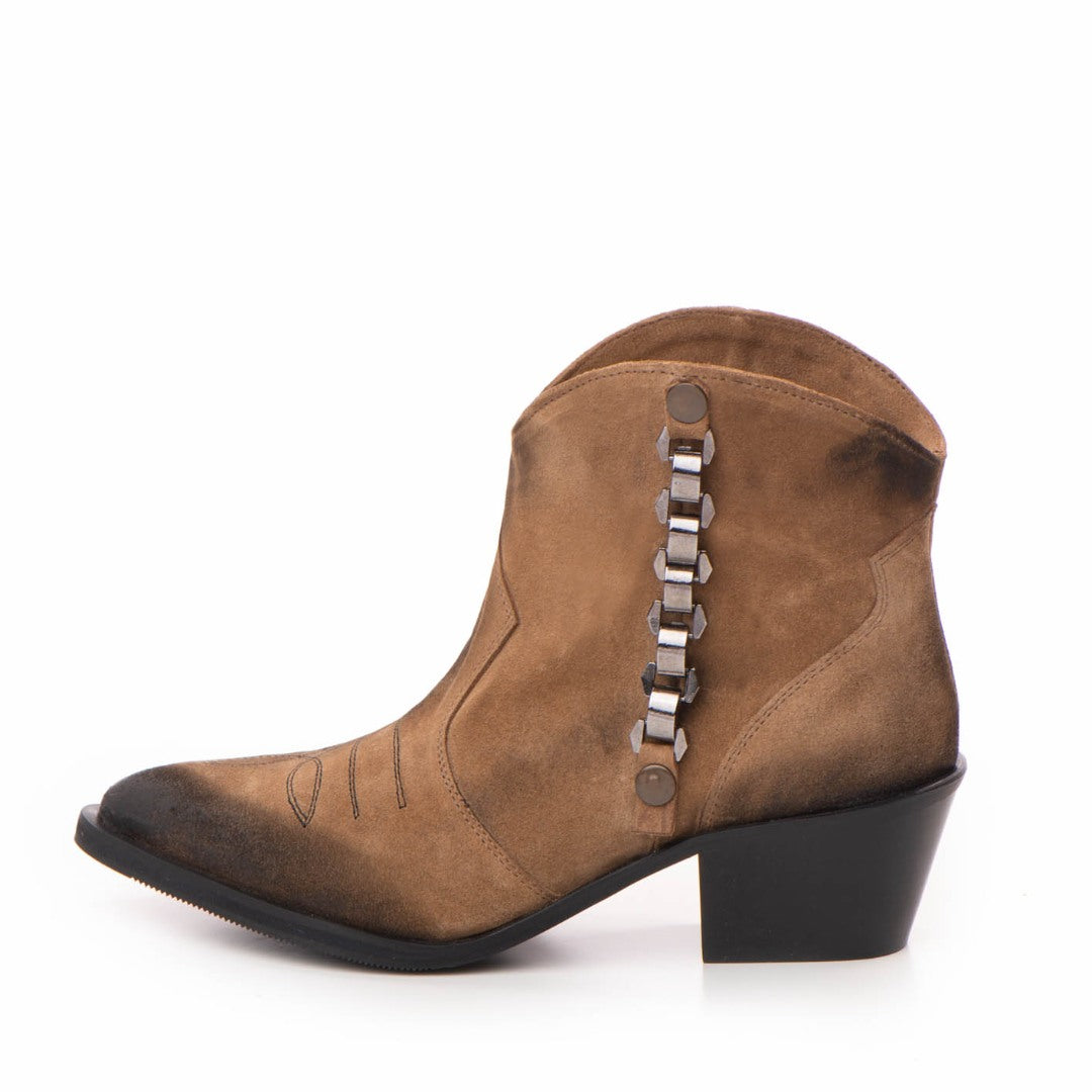 Ciocate / Botine Dama Din Piele Intoarsa Amber Brown