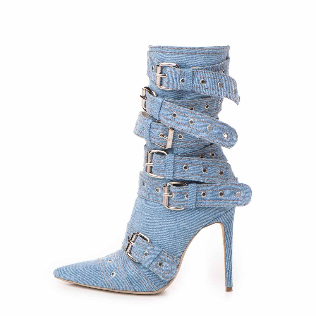 Botine Alora din material de Blug