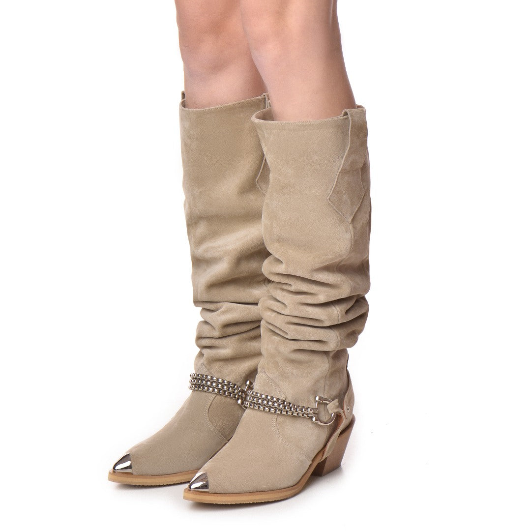 Ciocate / Botine Dama Din Piele Intoarsa Amber High
