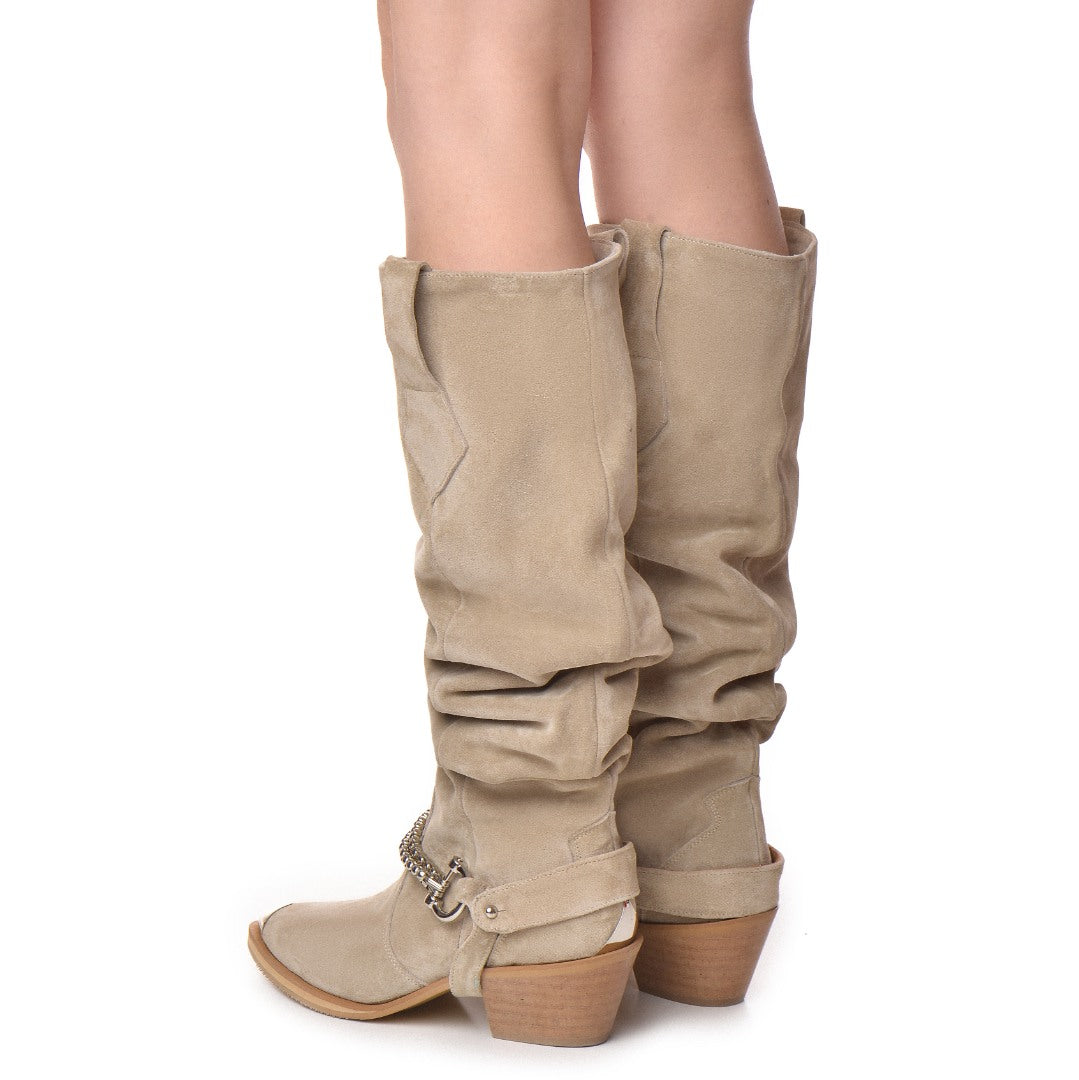 Ciocate / Botine Dama Din Piele Intoarsa Amber High