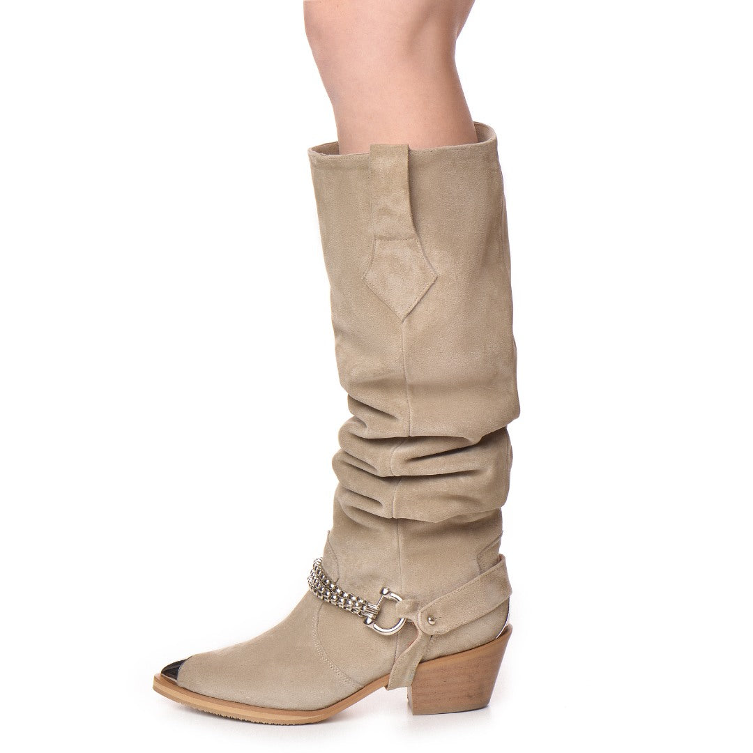 Ciocate / Botine Dama Din Piele Intoarsa Amber High