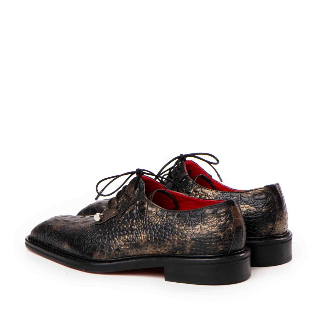 Pantofi de Ceremonie Piele Naturala Cu Imprimeu