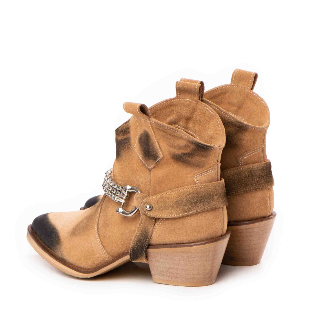 24h Ciocate / Botine Dama Din Piele Amber Sand Vintage