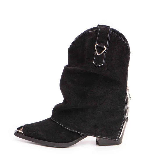 Ciocate din piele cu fermoar metalic Black Quinn