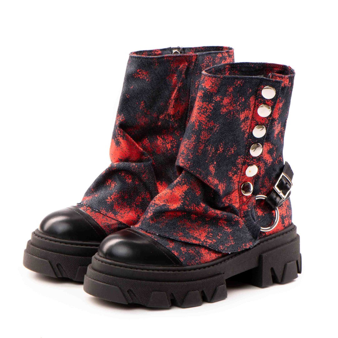 Bocanci Dama Supreme din material de Blug Red