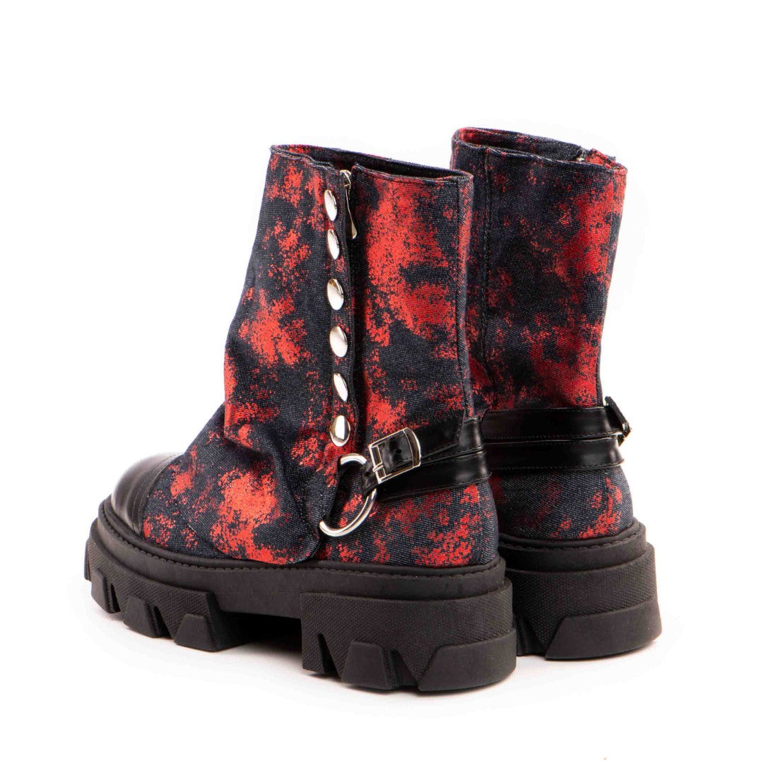 Bocanci Dama Supreme din material de Blug Red