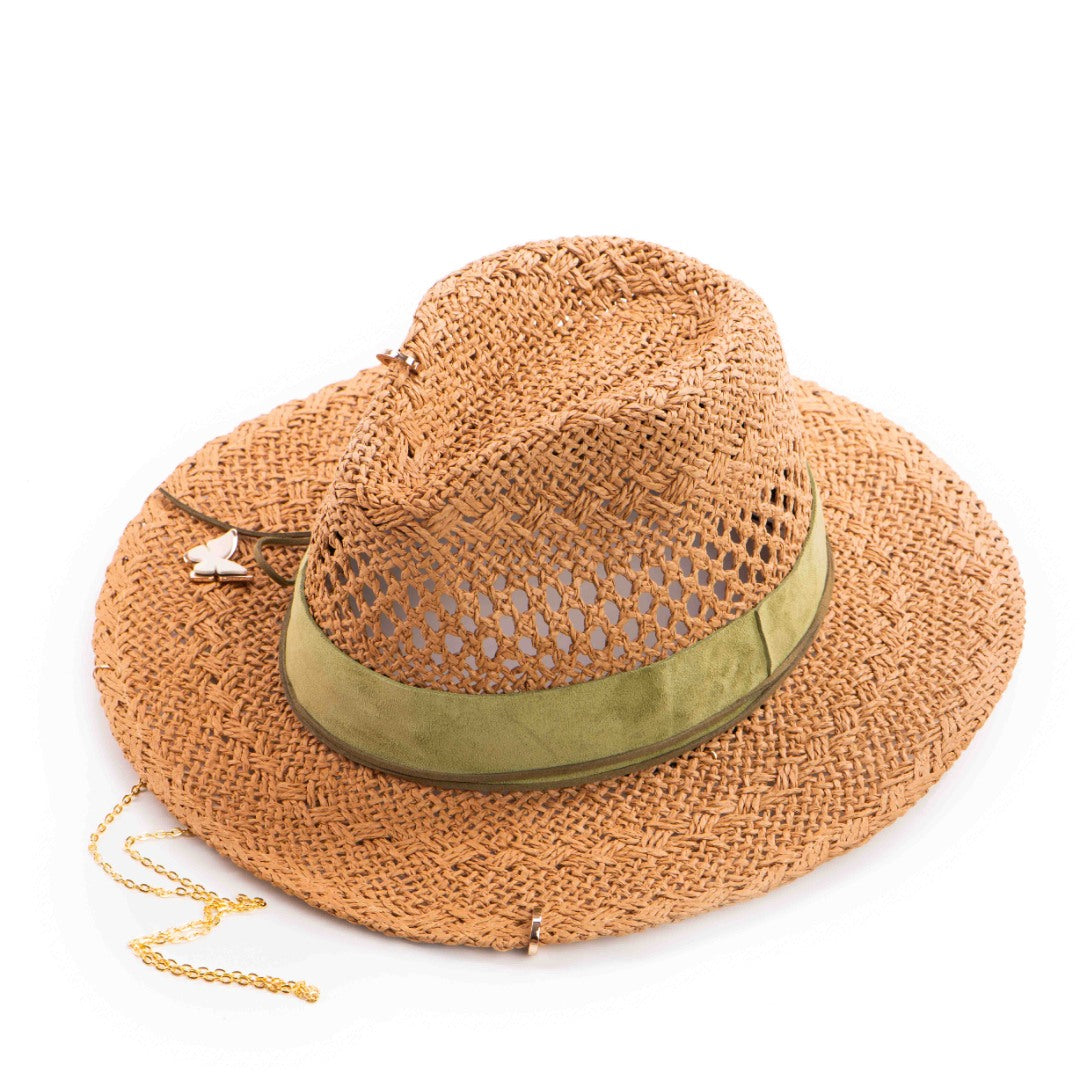 Palarie Maro De Vara Cu Accesorii Aurii