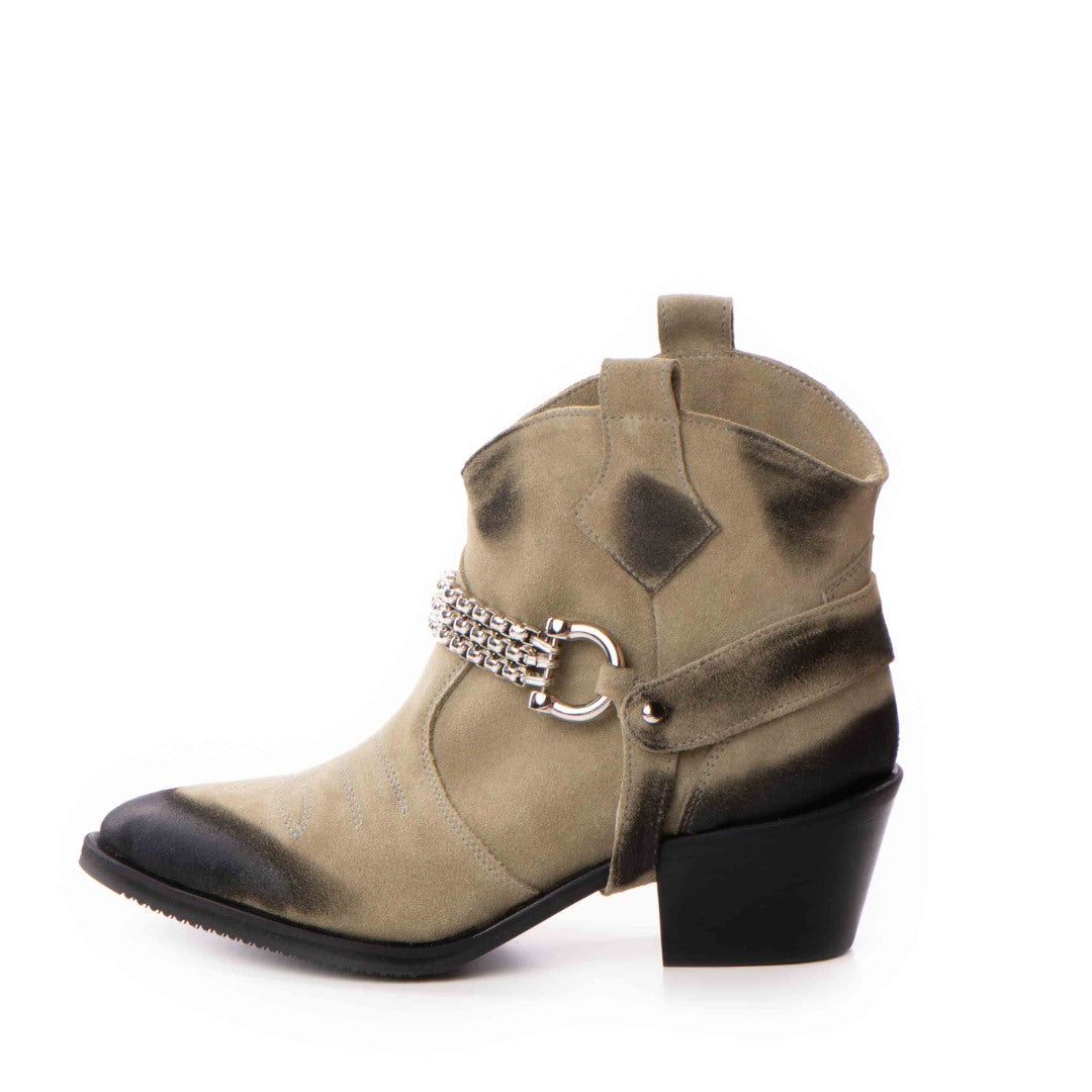 Ciocate / Botine Dama Din Piele Amber Khaki Vintage
